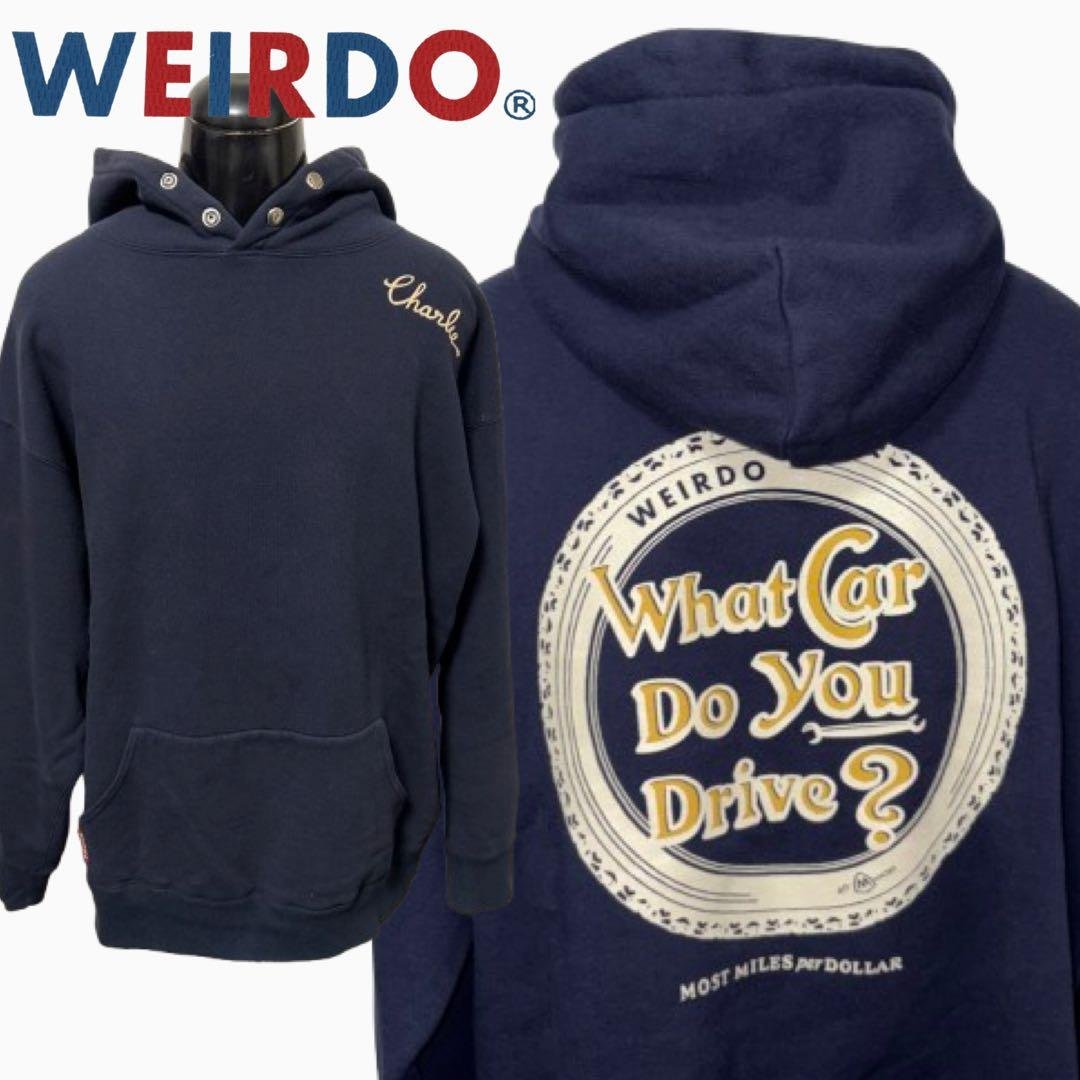 WEIRDO ウィアード 40'S スナップ スウェットパーカー　ネイビー　M