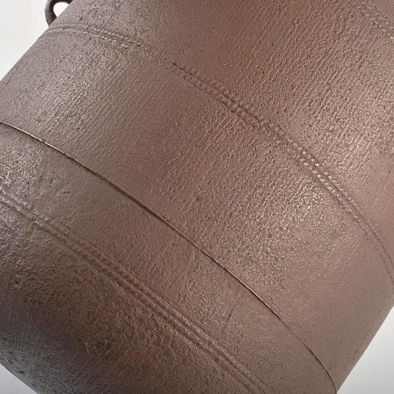 茶道具　釜師　畠春斎作　立俵釜　鉄釜　共箱　M　6614C