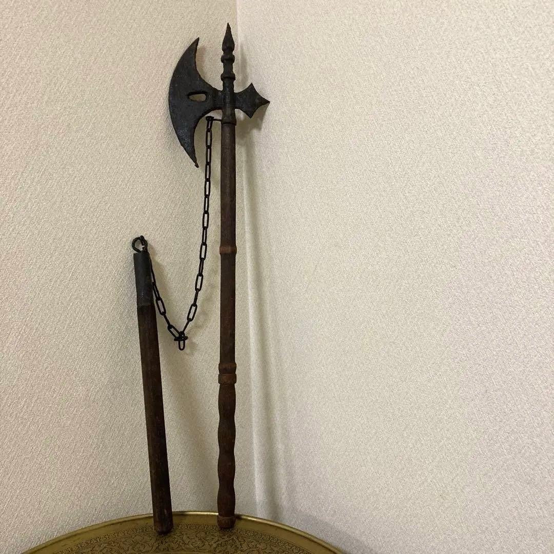 古斧　珍品　古武器　アンティーク　西洋式　ヴァイキング　オールドアックス