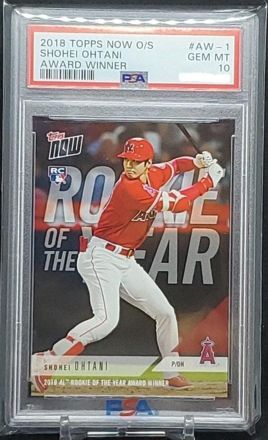 大谷翔平 2018年MLBルーキーオブザイヤー受賞記念カード(PSA/満点)