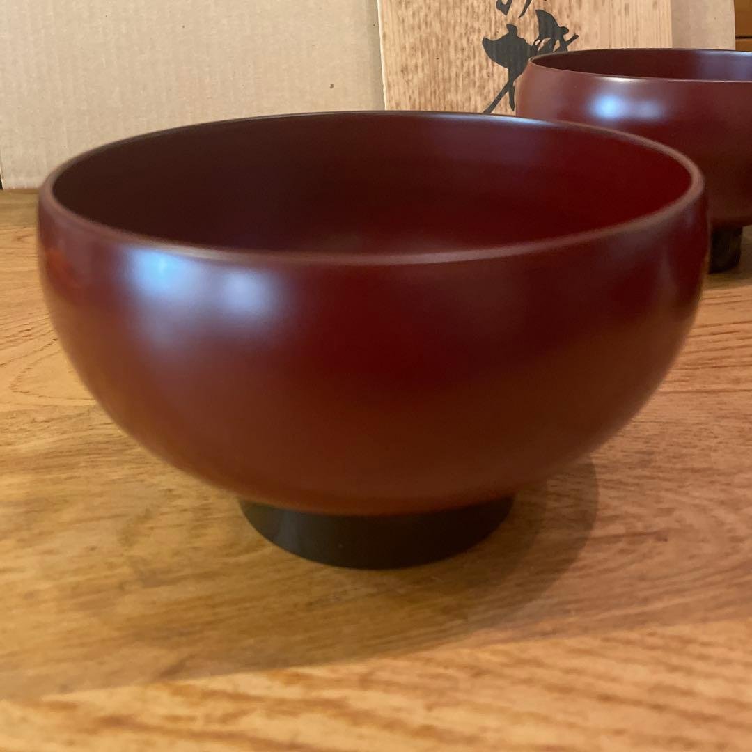 越前塗り　古代朱　どんぶり　5セット