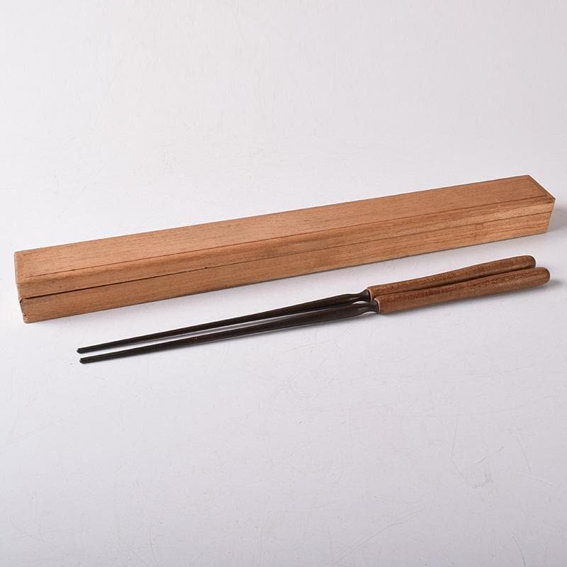 茶道具　銅製　火箸　時代箱　N 7635