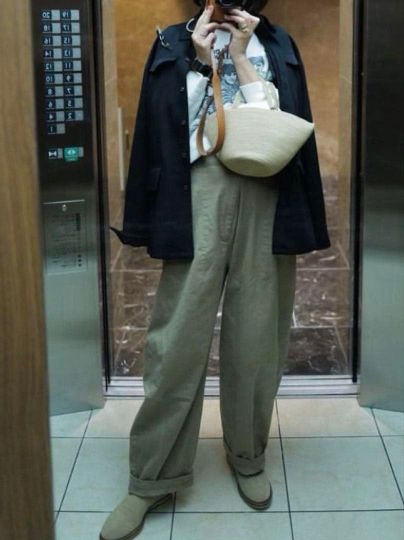 Ron Herman ロンハーマン RHC ワイドチノパンツ ベージュ S