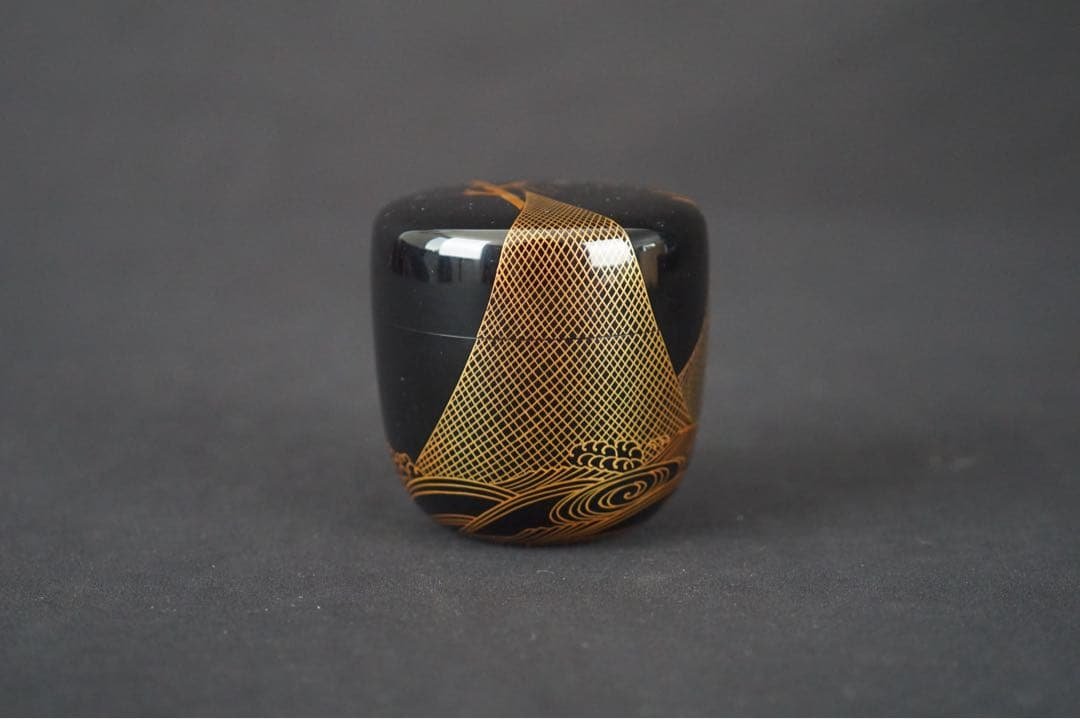鈴木光入 造 干網蒔絵 大棗 共箱 共布 茶道具