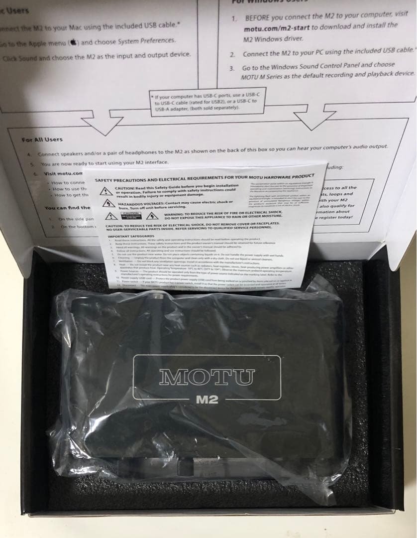 MOTU M2 2-in/2-out USBオーディオインターフェイス　中古美品