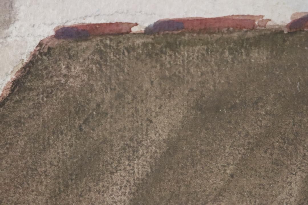 真作保証 三宅克己 風景画 水彩5号 タトウ箱 油彩技法を用いて水彩表現の開拓者