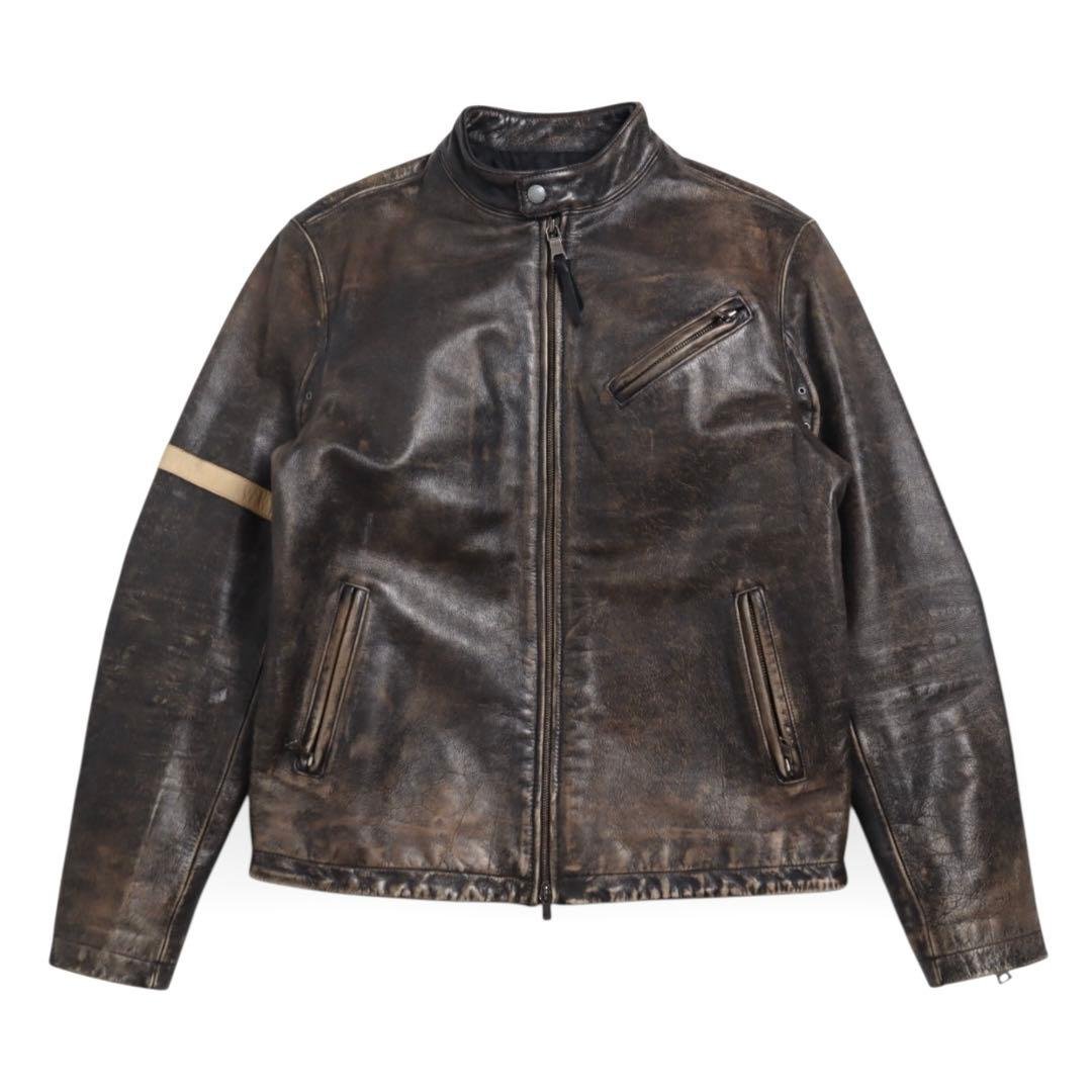 BANANA REPUBLIC vintage加工 ライダース レザージャケット