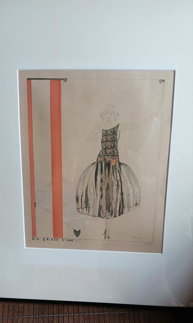 Mario　Simonの版画　La pluie d'or ドレスデザイン