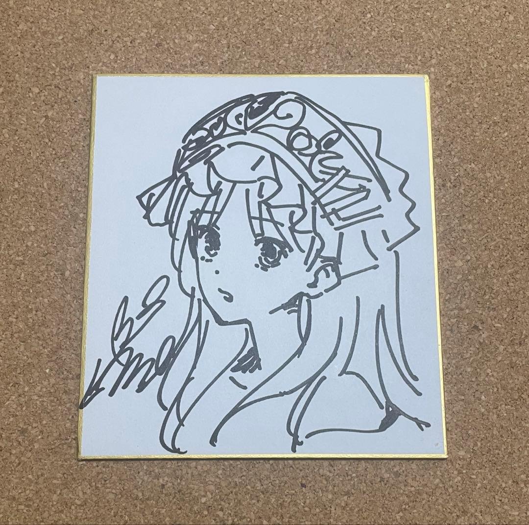 岸田メル　トトリ　色紙　直筆サイン 直筆イラスト