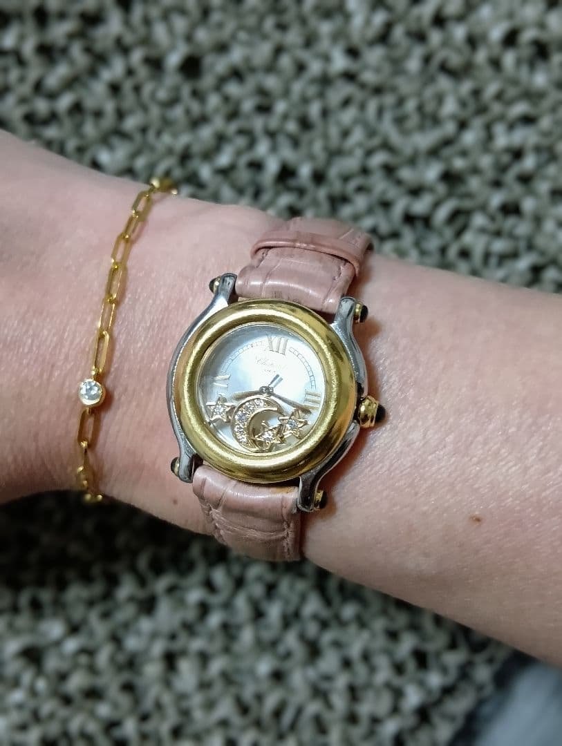 【限定品】★ Chopard 時計 シルバー×ゴールド ★替えベルト付【月と星】