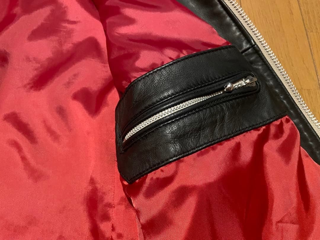 【美品】羊革 レザーライダースジャケット ナノユニバース シングル レザー　Ｓ