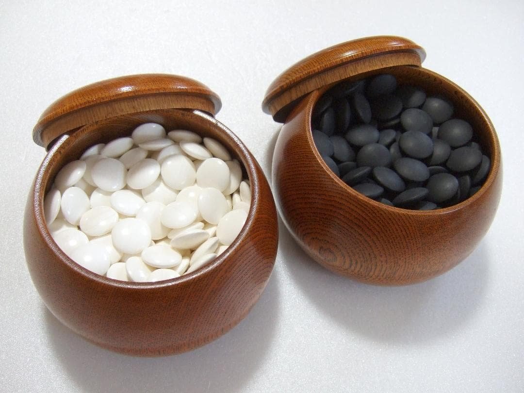 蛤碁石 那智黒石 30号碁石 白184個 黒182個 碁筍 / 囲碁