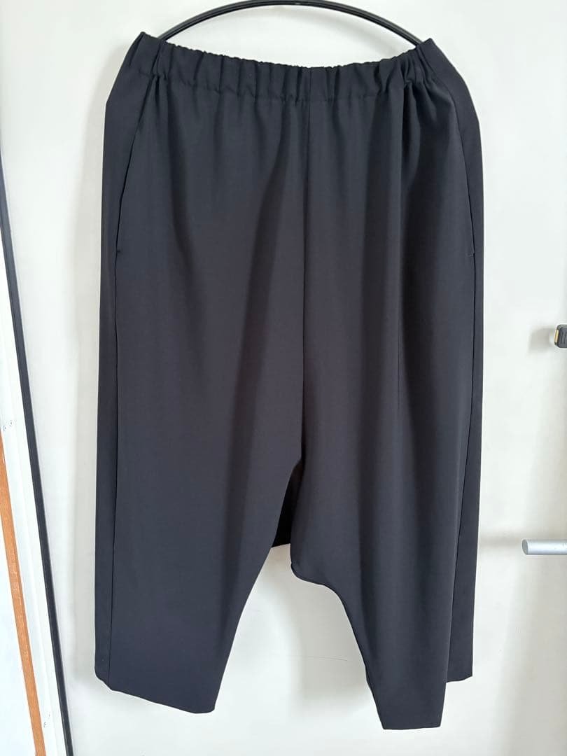 【美品】mizuiro ind ポリレーヨンイージーサルエルパンツ 2/ブラック