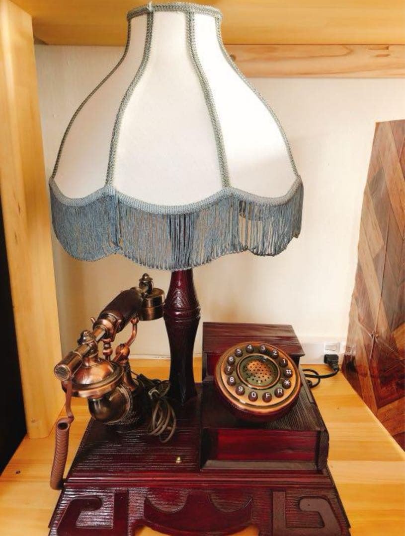 美品 テレフォン 電話機 ランプ アンティークランプ