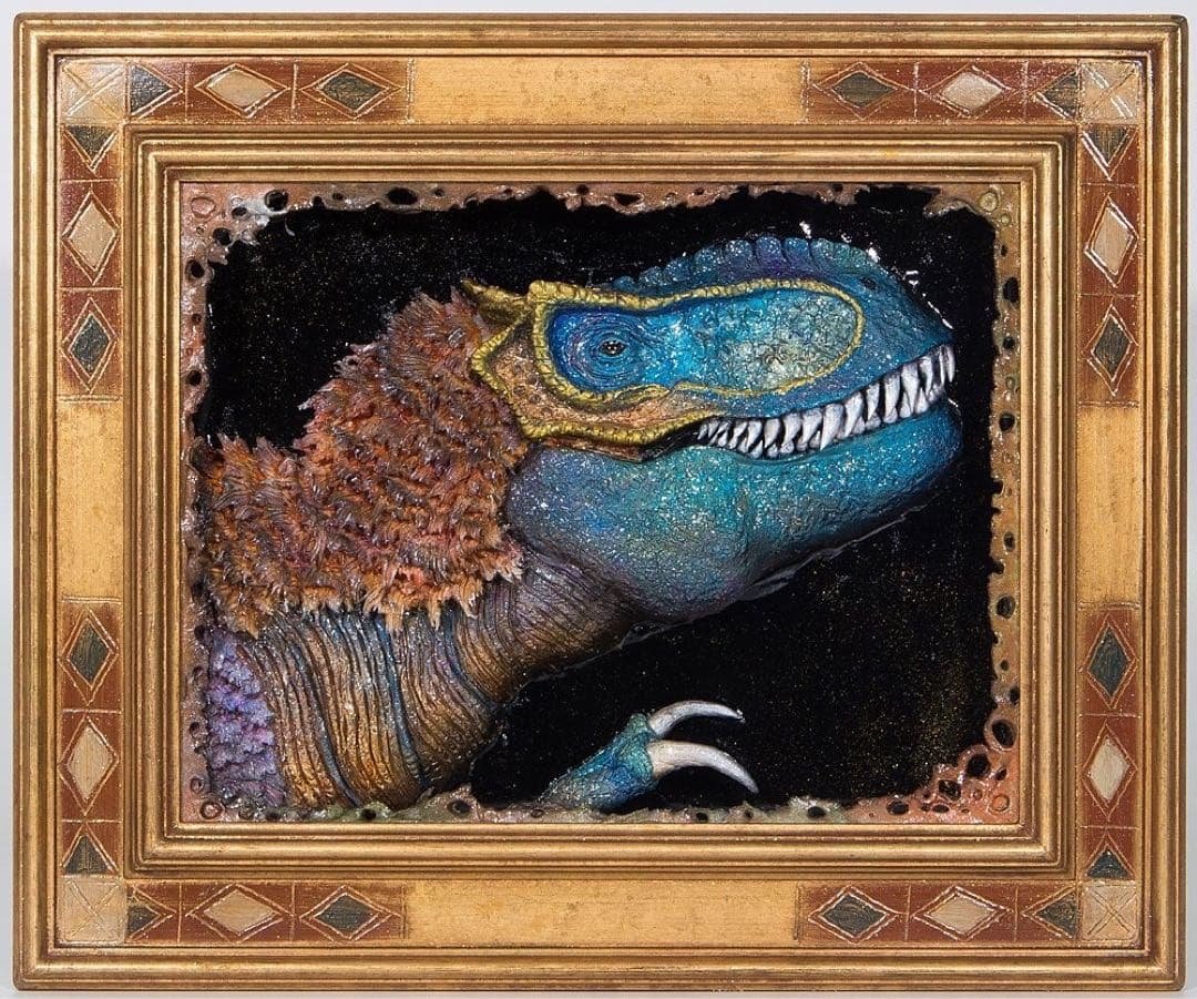 『T.rex』 クレイアート　絵画　恐竜　フィギュア　3D アート