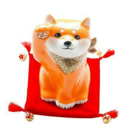 陶磁器 手描き 柴犬 置物