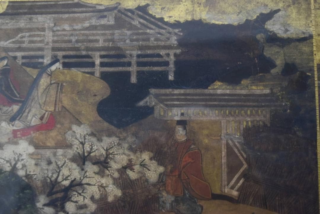 作者不詳/古画人物図/室町時代/日本画額/欄間額/掛軸/名家伝来/AA-228