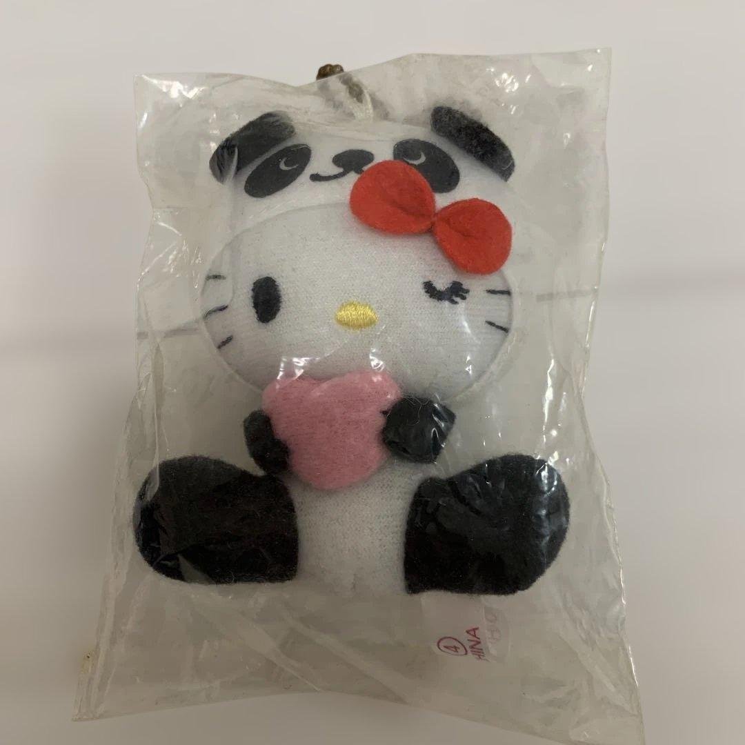 ハローキティ パンダ 着ぐるみ マスコット キーホルダー 2008年　非売品