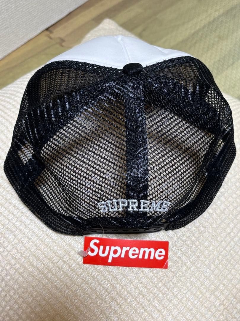 Supremeメッシュキャップ ホワイト/ブラック