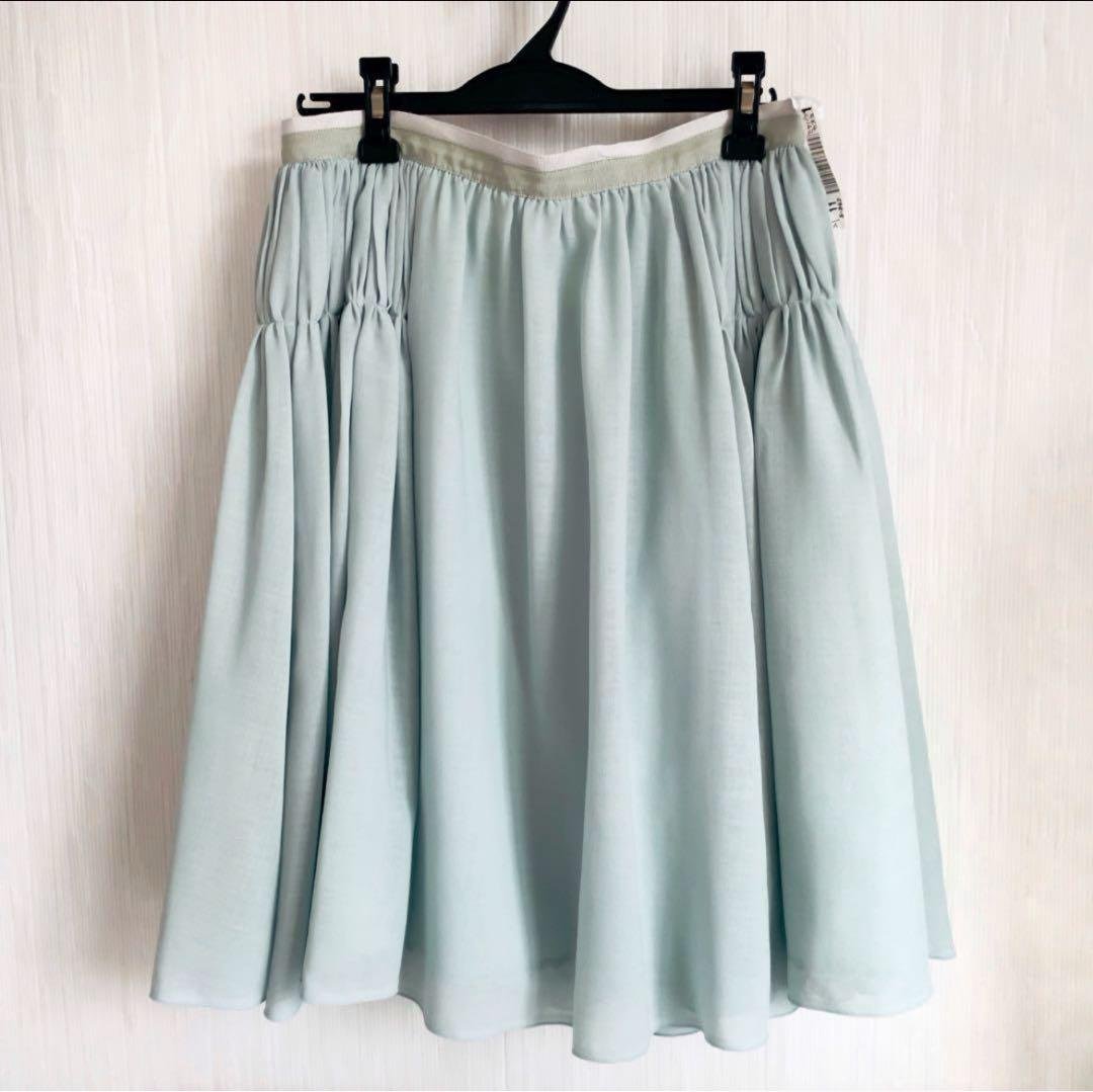 【現行！美品】フォクシー フレアスカート シフォン ミント サイズL